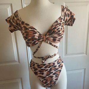 Leopard high waisted bikini